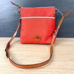 Dooney & Bourke rust nylon and leather crossbody bag